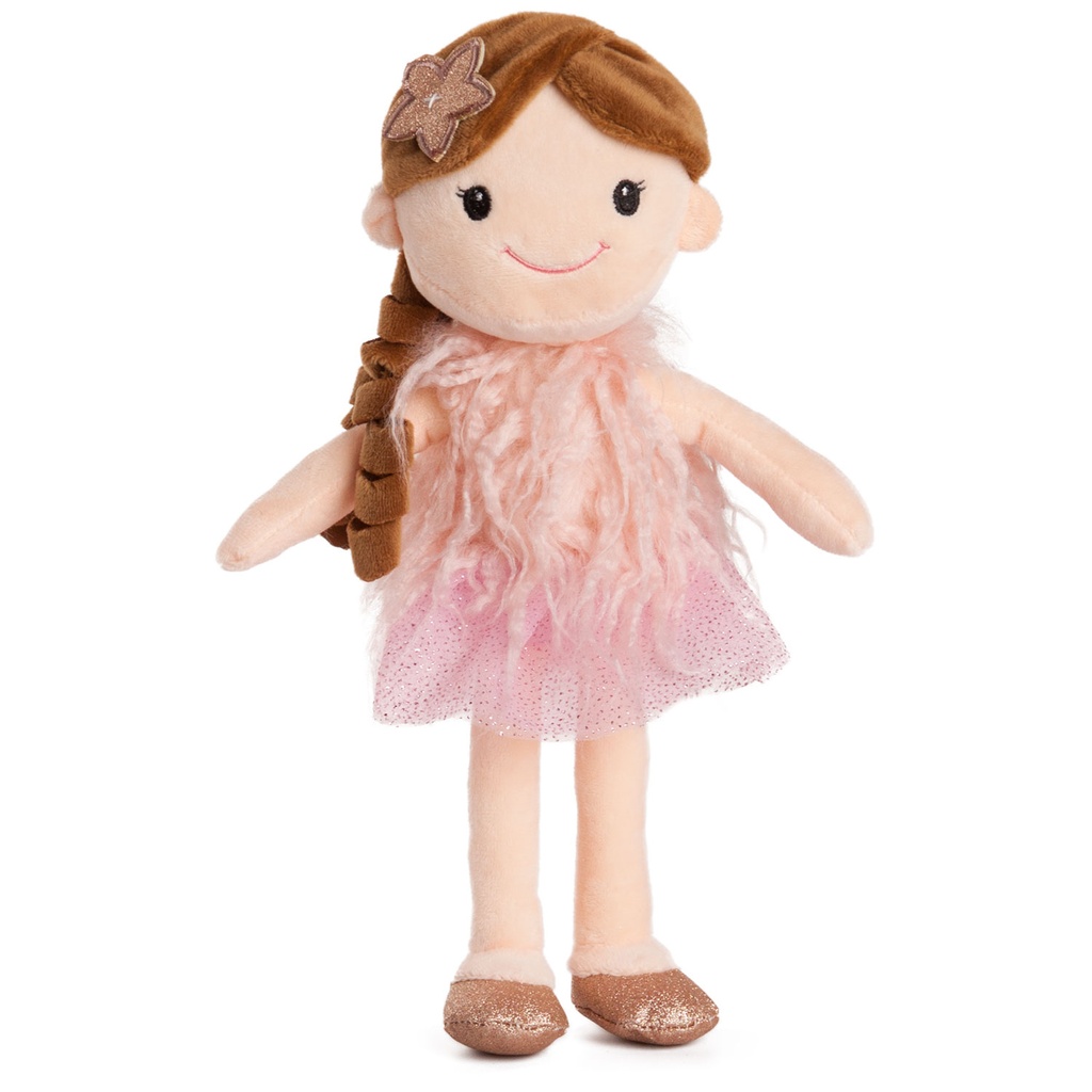 Плюшена кукла с рокля - 4 цвята - 42cm - Розов