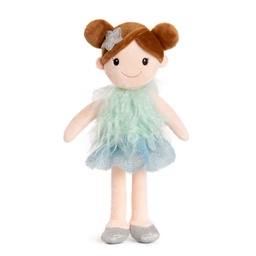[011249-4] Плюшена кукла с рокля - 4 цвята - 42cm - Син