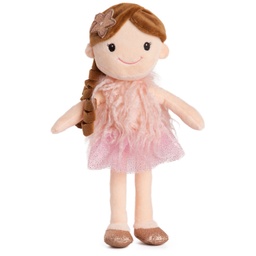 [011248-2] Плюшена кукла с рокля - 4 цвята - 32cm - Розов