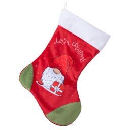 [091211-6] Червен Коледен чорап с елф /Merry Christmas/